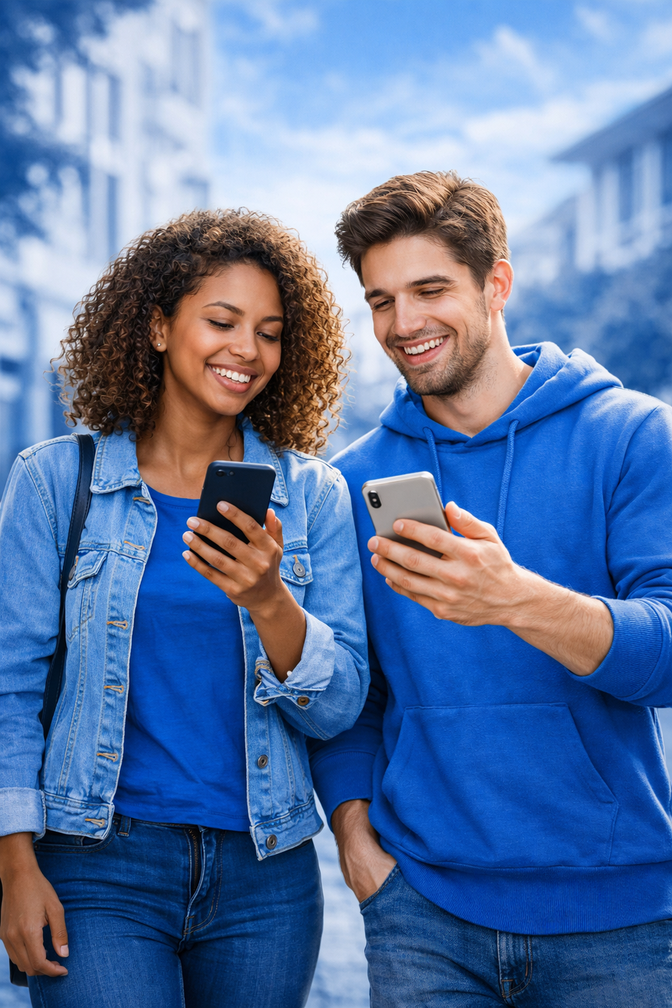 Clients consultant des offres sur smartphone