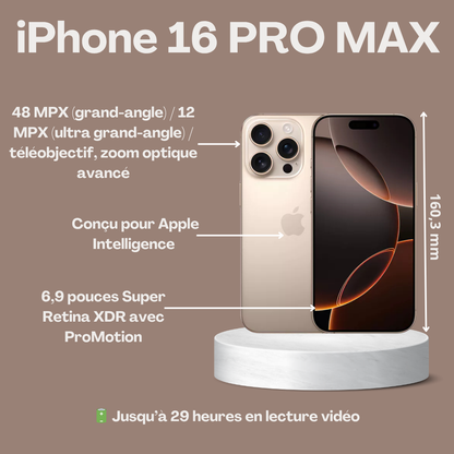 Location iPhone 16 Pro Max reconditionné