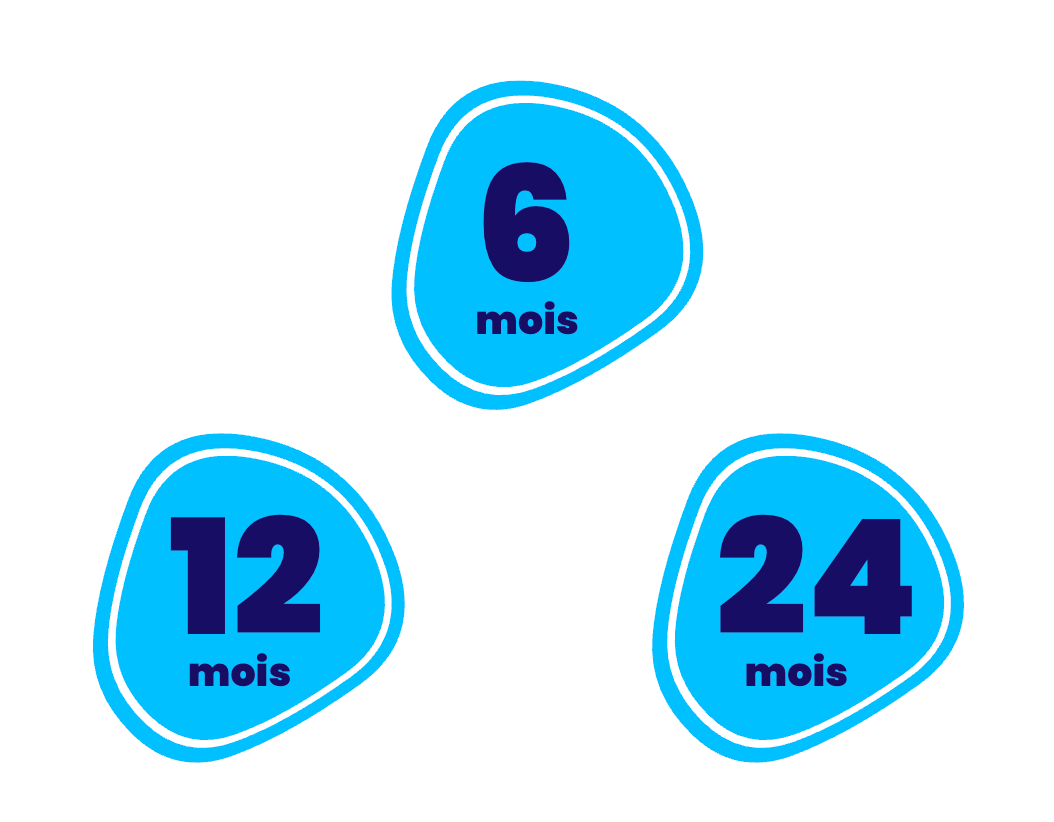 6, 12 et 24 mois